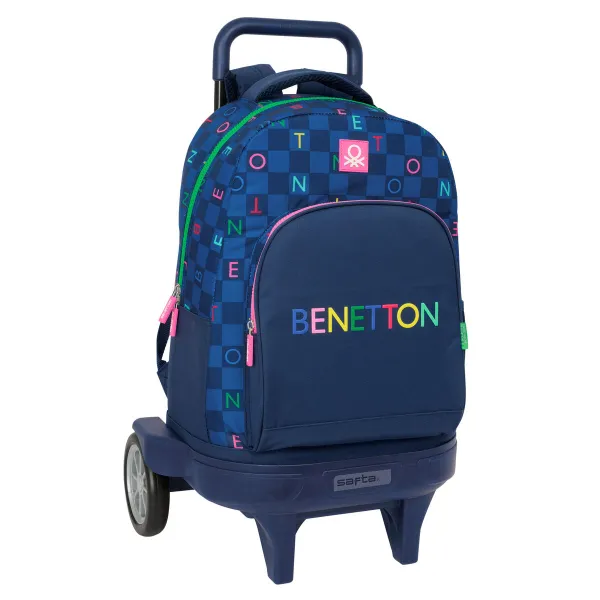 Skolas soma Benetton Damero Tumši Zils 33 x 45 x 22 cm