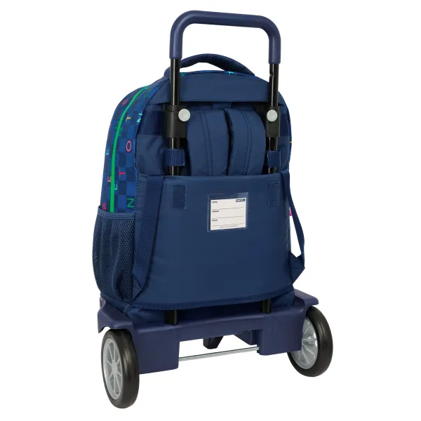 School Bag Benetton Damero Navy Blue 33 x 45 x 22 cm