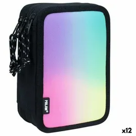 Triple Pencil Case Milan Sunset Black 19,5 x 13 x 7,5 cm (12 Units)