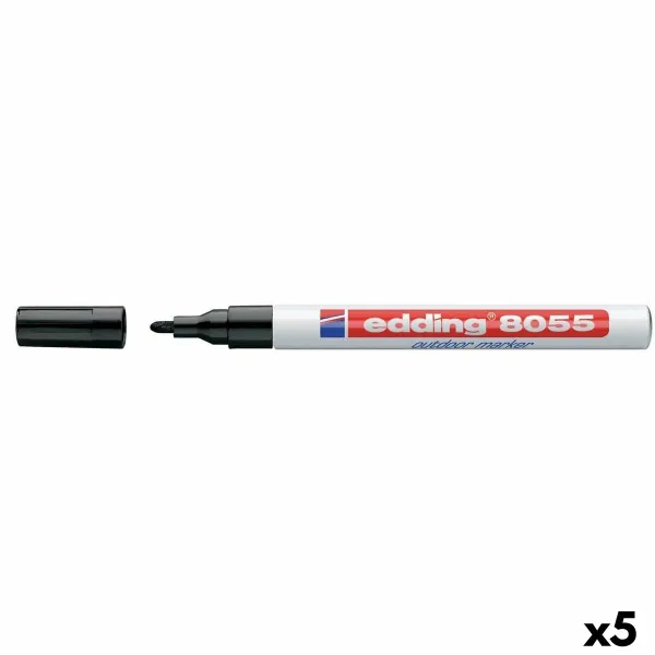 Permanenttimarkkeri Edding EDDING 8055 Musta 1-2 mm (5 osaa)