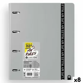 Rengaskansio Carchivo CARPEBLOCK 360 MY RULES Harmaa A4 (8 osaa)