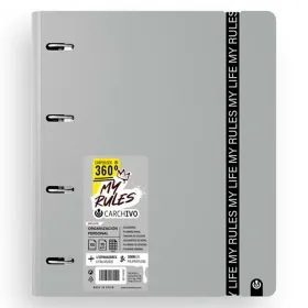 Ring binder Carchivo CARPEBLOCK 360 MY RULES Grey A4 (8 Units)