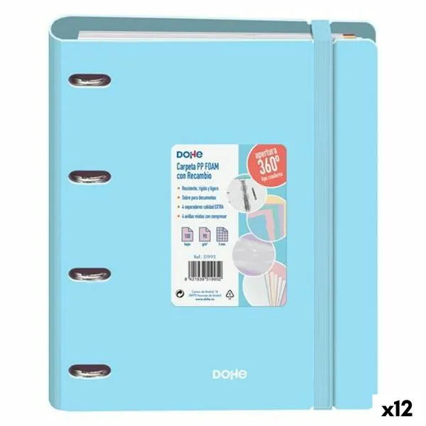 Ring binder DOHE Pastel Blue A4 (12 Units)