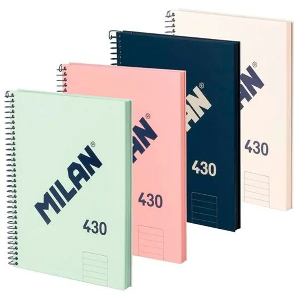 Set of exercise books Milan A4 80 Sheets 4 Pieces (2 Units)