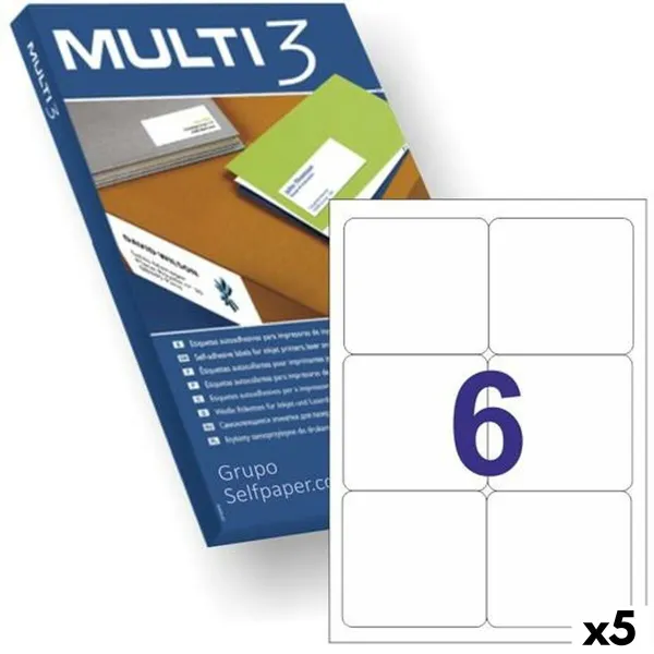 Adhesive labels MULTI 3 White 100 Sheets 99,1 x 93,1 mm (5 Units)