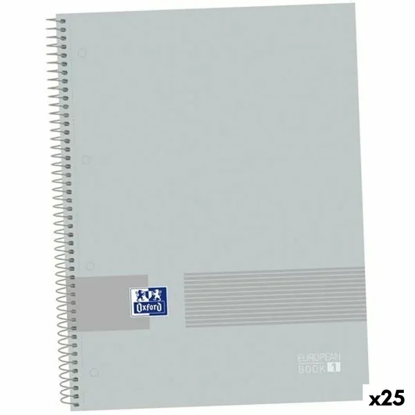 Piezīmju grāmatiņu komplekts Oxford &YOU EUROPEANBOOK Pelēks A4+ 80 Loksnes 5 Daudzums (25 gb.)