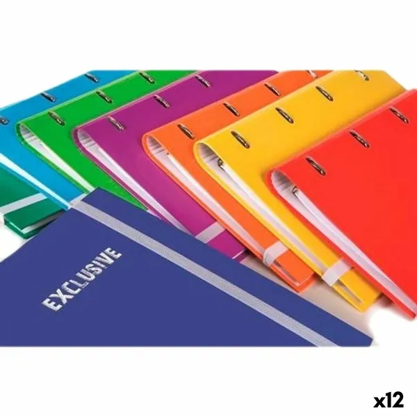 Ring binder Pacsa EXCLUSIVE Multicolour A4 (12 Units)