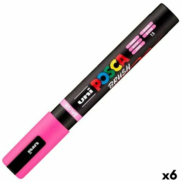Huopakynä BRUSH POSCA PC-5BR Pinkki (6 osaa)