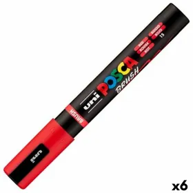 Marķieris BRUSH POSCA PC-5BR Sarkans (6 gb.)