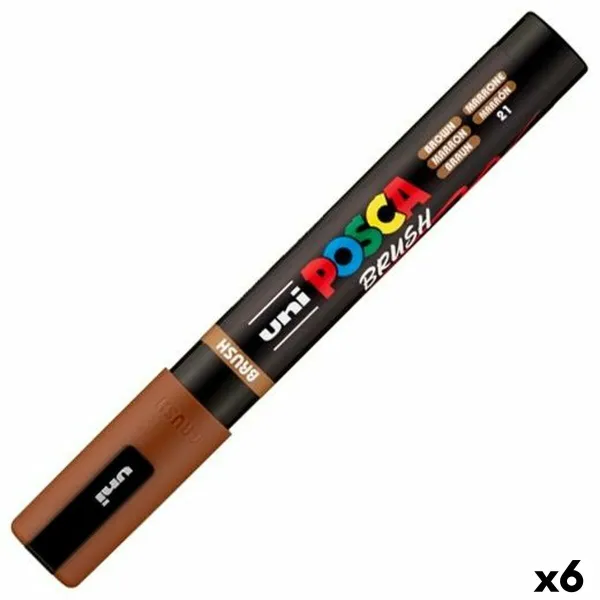 Markeris BRUSH POSCA PC-5BR Ruda (6 vnt.)
