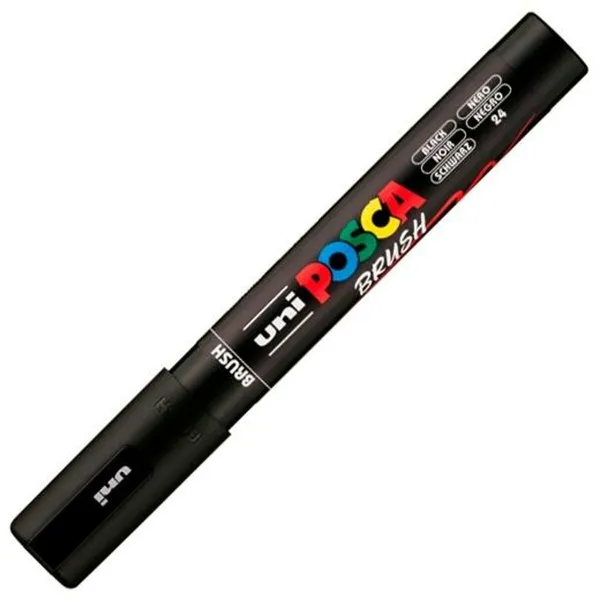 Marķieris BRUSH POSCA PC-5BR Melns (6 gb.)