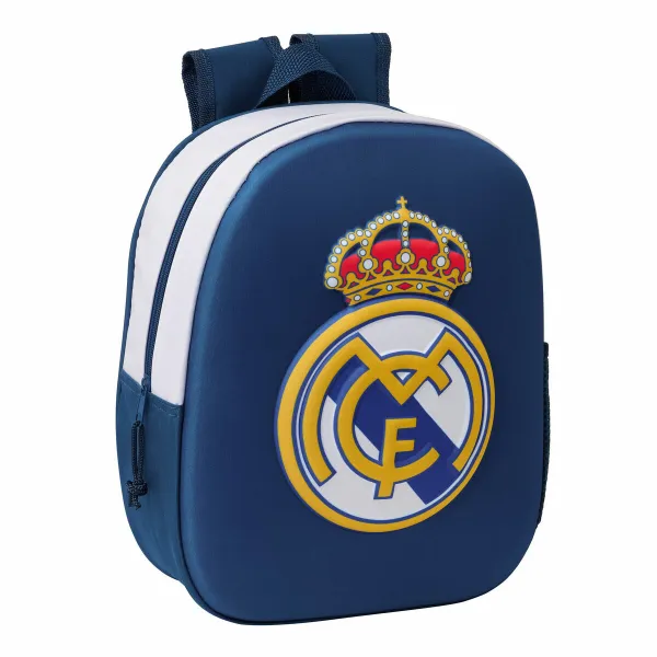 Bērnu soma Real Madrid C.F. Melns 27 x 33 x 10 cm 3D