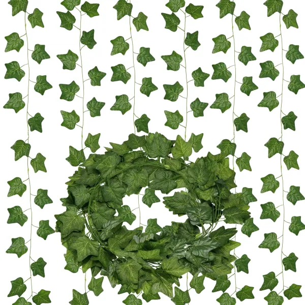 Artificial Leaf Garland Ivy Wall Decoration Springos HA7437 6 Vine Stems, 233 cm