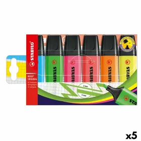 Šviečiančių markerių rinkinys Stabilo BOSS ORIGINAL Spalvotas 6 Dalys (5 vnt.)