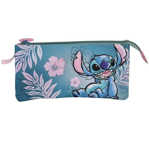 Тройной пенал Stitch Разноцветный 8 x 22 x 8 cm