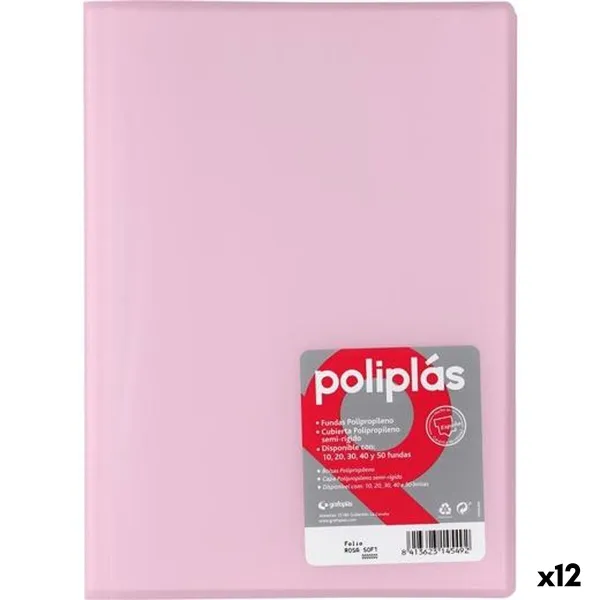 Папка-классификатор Grafoplas POLIPLÁS Розовый Лист (12 штук)