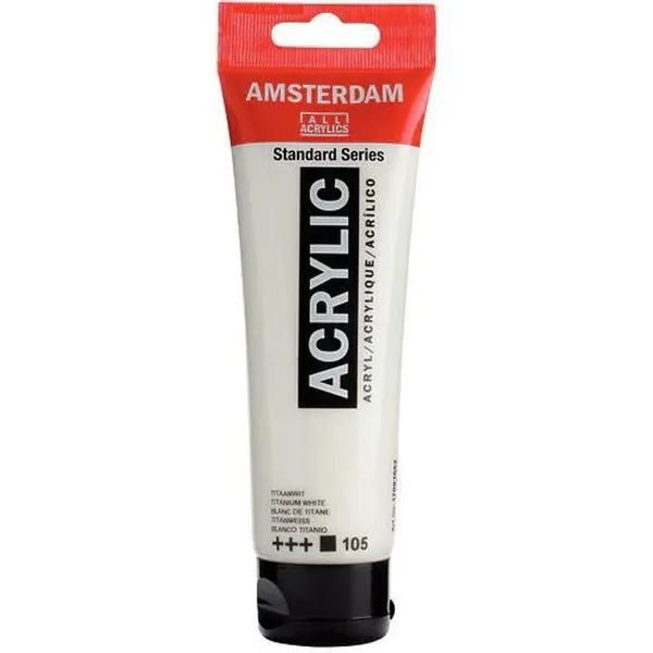 Akrila krāsa Talens Amsterdam Balts 120 ml (3 gb.)