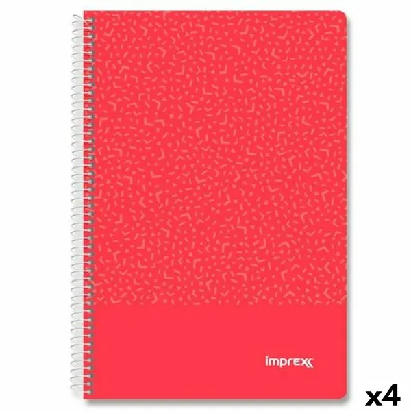 Notebook Imprex Red Sheet 80 Sheets (4 Units)