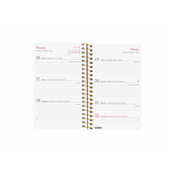 Diary Finocam DESIGN COLLECTION Goldy Mini 7,9 x 12,7 cm 2026