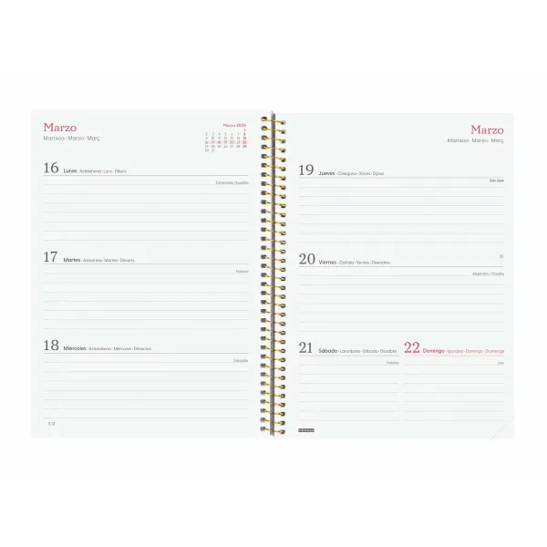 Diary Finocam DESIGN COLLECTION Goldy A5 15,5 x 21,2 cm 2026