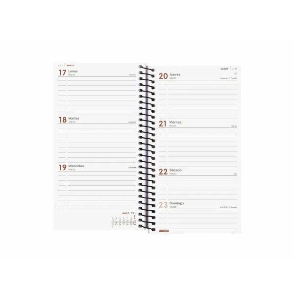 Diary Finocam OPAQUE Black 9,4 x 17,1 cm 2026