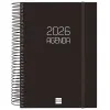 Diary Finocam OPAQUE Black A5 15,5 x 21,2 cm 2026