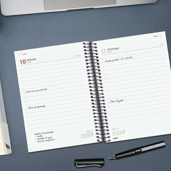 Diary Finocam OPAQUE Black A5 15,5 x 21,2 cm 2026