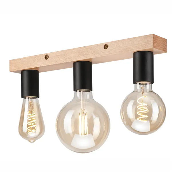 LM-3.138 VITO trijų lempučių medinis lubinis šviestuvas