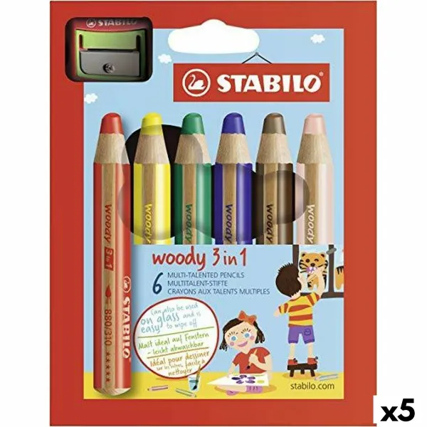 Värikynät Stabilo Woody Monivärinen 6 Kappaletta (5 osaa)