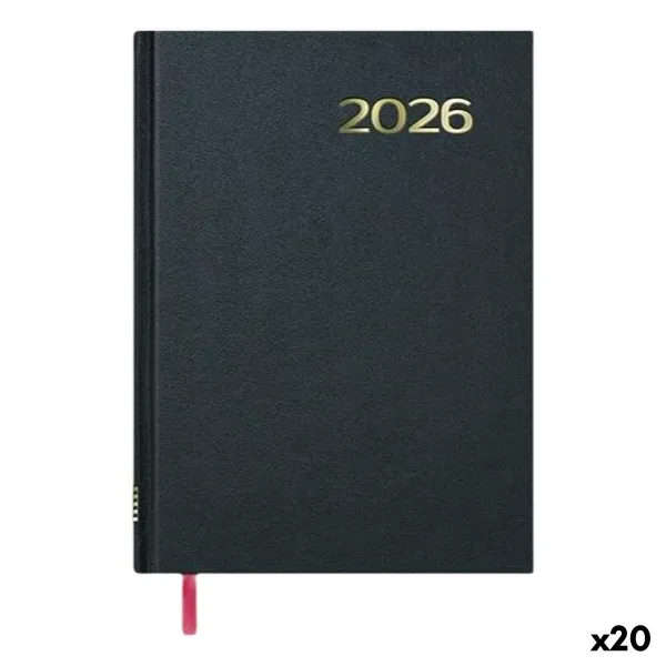 Diary DOHE SÍNTEX Black 14 x 20 cm 2026 (20 Units)