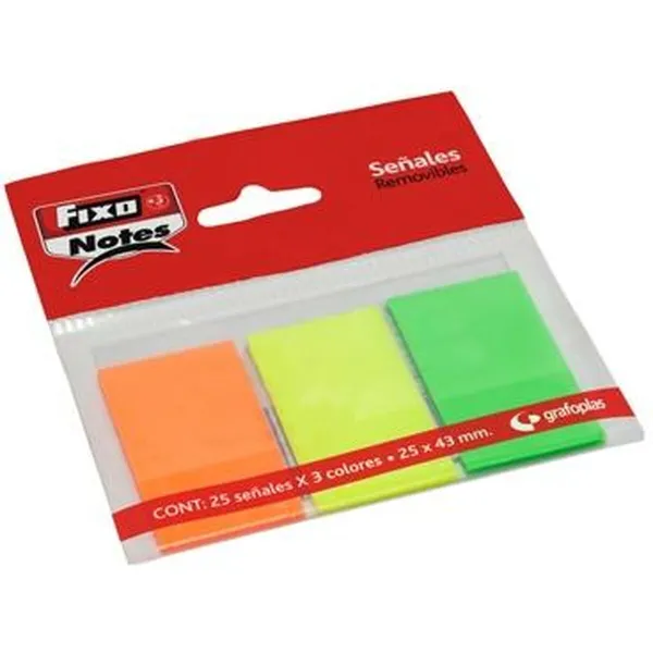 Lipnūs lapeliai Fixo Spalvotas 25 x 43 mm (24 vnt.)