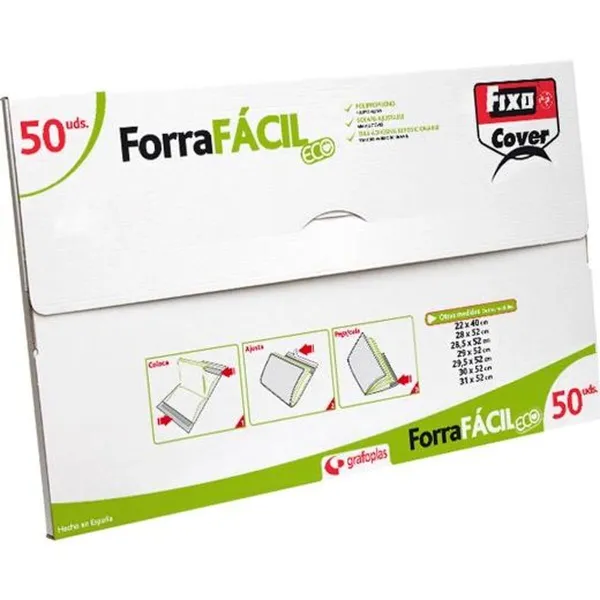 Adhesive Book Cover Fixo FORRAFÁCIL ECO Transparent 29,5 x 52 cm (4 Units)