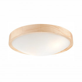 LD.PD-8.2 ANELLO ceiling lamp with convex glass, 2-light wooden