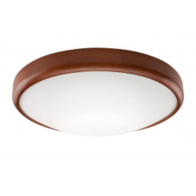 LD.PD-8.2 ANELLO ceiling lamp with convex glass, 2-light wooden