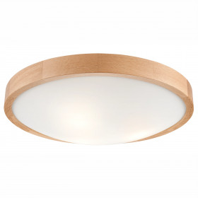 LD.PD-8.3 ANELLO 3-light wooden ceiling lamp with convex glass