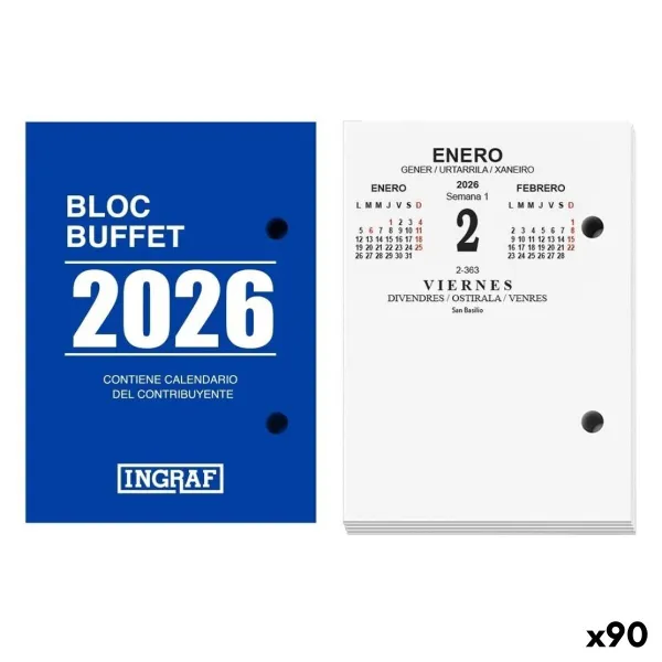 Ekrāna Kalendārs Ingraf Buffet 2026 (90 gb.)