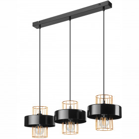 LM-3.199 JOY 3-light hanging lamp black / gold
