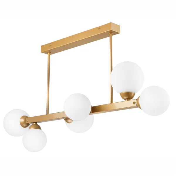 LM-6.161 ASTRO 6-lamppuinen kultainen kattovalaisin varjostimilla - pallo