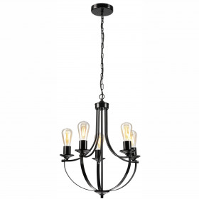 LM - 5.173 GINA 5-light black metal chandelier