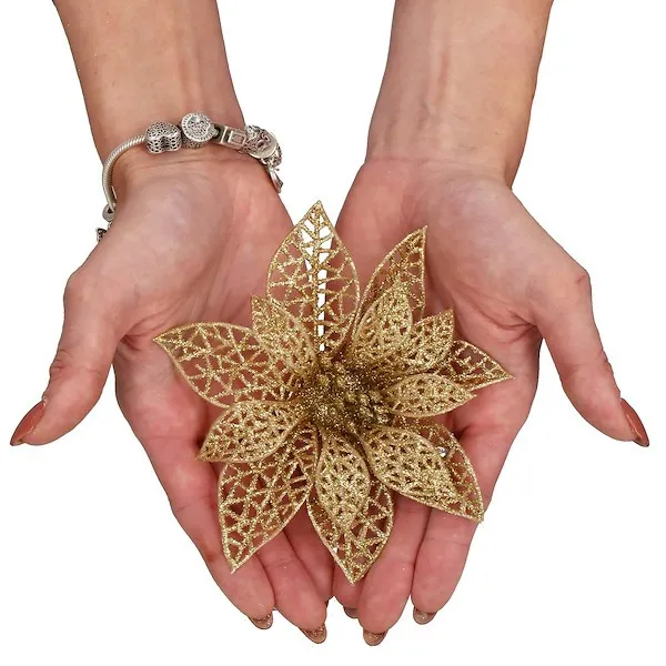 Ziemassvētku rotājums "Poinsettia" Springos CA0725 11x11 cm