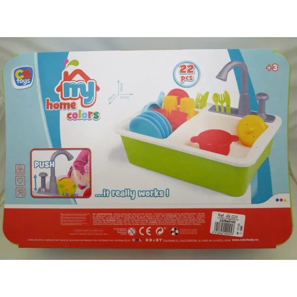 Žaislinė virtuvė Colorbaby 22 Dalys 42 x 29 x 28 cm Priedai Kriauklė