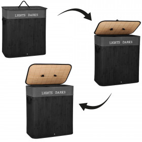 Bamboo laundry basket Springos HA0156 100l