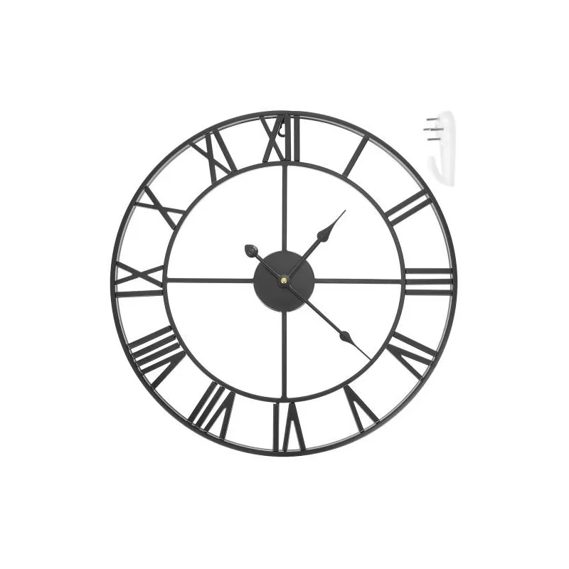 Retro wall clock - black