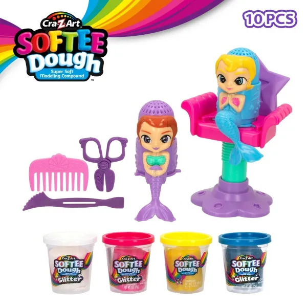 Žaidimas iš plastilino Cra-Z-Art Softee Dough Plaukai sirenas (4 vnt.)