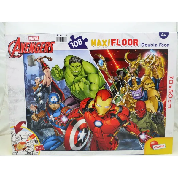 Child's Puzzle The Avengers Double-sided 108 Pieces 70 x 1,5 x 50 cm (6 Units)