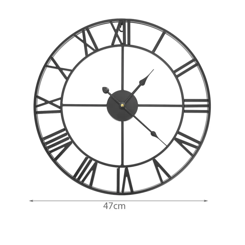 Retro wall clock - black