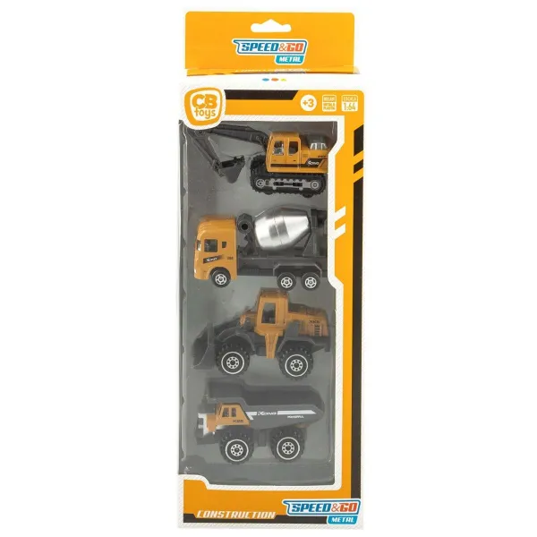 Rakennustyömaa ajoneuvot (setti) Speed & Go 7,5 x 4 x 3 cm (12 osaa)