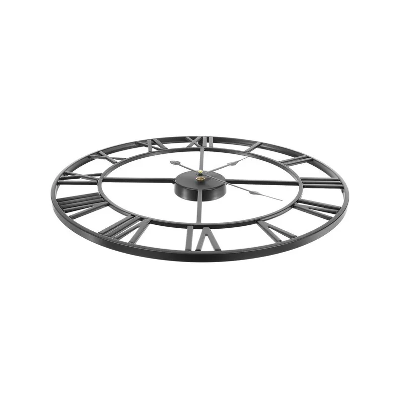 Retro wall clock - black