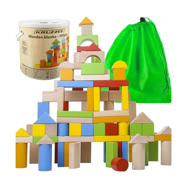 Wooden blocks - 100pcs Kruzzel 22666