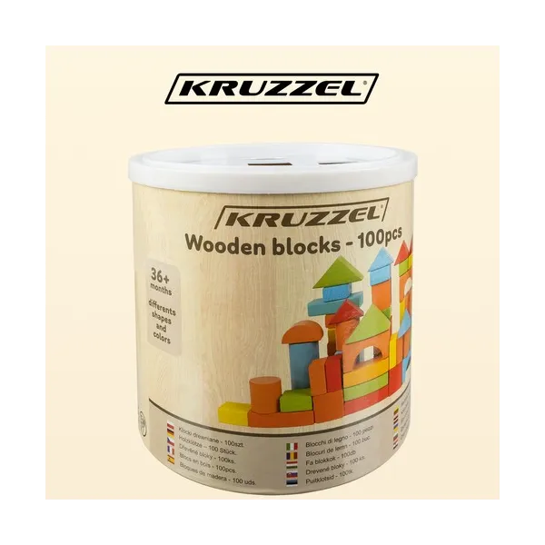 Puidust klotsid - 100 tk Kruzzel 22666